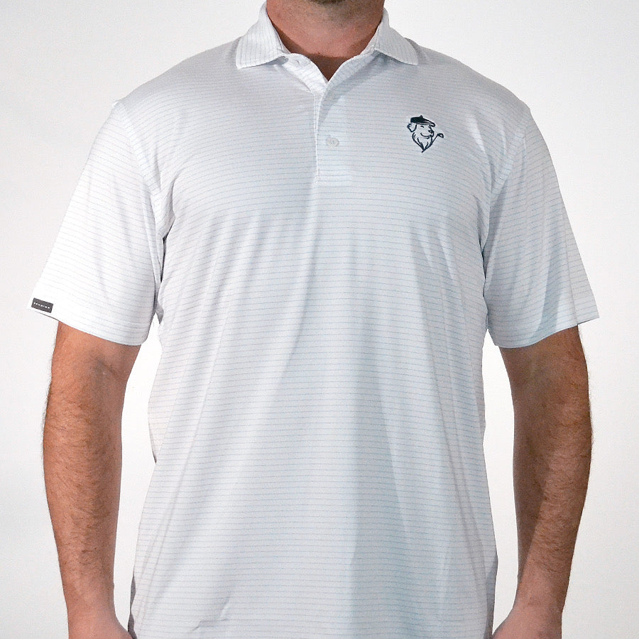 PGC x Dunning - Helsby Pinstripe Performance Polo in White