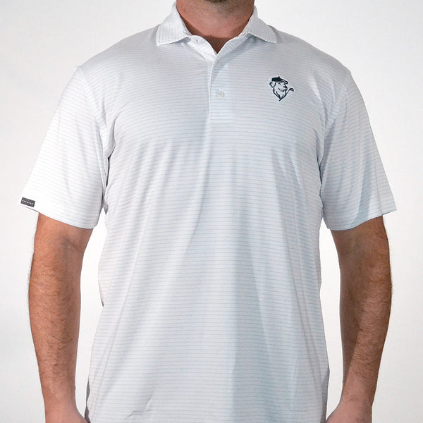 PGC x Dunning - Helsby Pinstripe Performance Polo in White